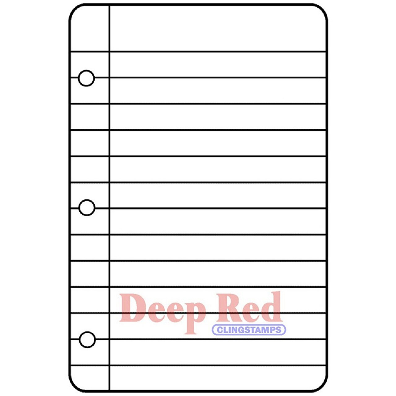 Deep Red Stamps Notebook Paper Rubber Cling Stamp 2.25 x 3.25 inches